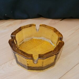 Vintage Blenko Amber Glass Ashtray